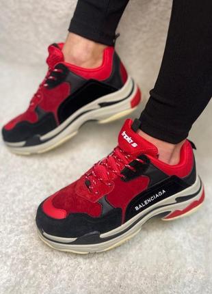 Красные женские кроссовки balenciaga р. 36-41
