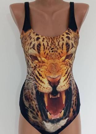 Красивый купальник, боди, комбидресс с принтом тигра