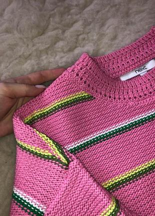 Оверсайз свитер вязаный кофта яркая розовая9 фото