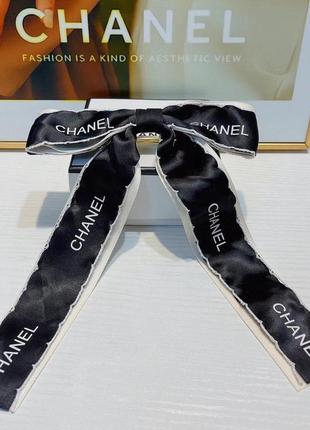 Брендовый бант для волос шанель chanel, черный