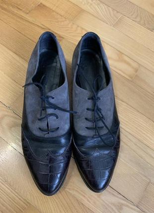 Женские кожаные туфли (оксфорды)