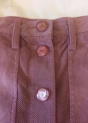 Вельветовая юбка на пуговицах, на талию до 60 см., цвет пудра2 фото