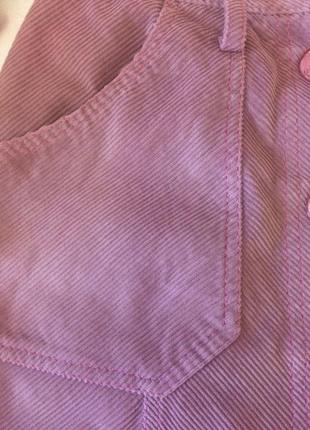 Вельветовая юбка на пуговицах, на талию до 60 см., цвет пудра3 фото