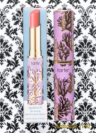 Рожевий бальзам для губ tarte sea quench lip rescue rose зволожуюча рожева помада1 фото