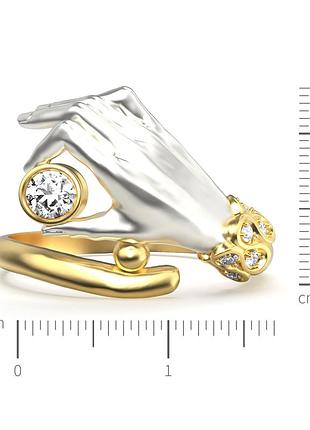 Золотое кольцо с бриллиантами 0,17 карат. желтое золото