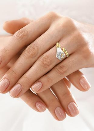 Золотое кольцо с бриллиантами 0,17 карат. желтое золото