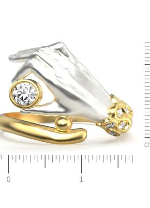 Золотое кольцо с бриллиантами 0,17 карат. красное золото