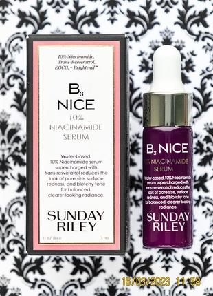 Cыворотка для проблемной кожи с ниацинамидом против акне sunday riley b3 nice 10% niacinamide serum