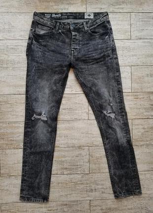 Черные джинсы варенки с потертостями рваностями denim co skinny 32x343 фото