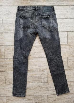 Черные джинсы варенки с потертостями рваностями denim co skinny 32x34