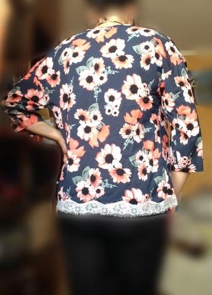 Цветочная накидка летний кардиган с кружевом3 фото