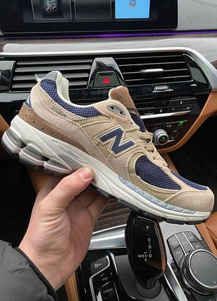 Мужские кроссовки new balance 2002r beige blue 41-42-43-44