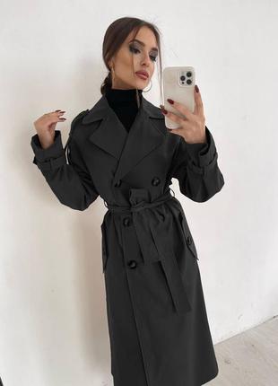 Тренч'23 коттоновый, длинный,беж, молоко, черный