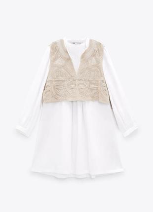 Zara -60% 💛 этно вязаное роскошное платье коттон стильное xs, s, м, l2 фото