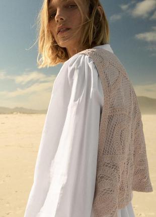 Zara -60% 💛 этно вязаное роскошное платье коттон стильное xs, s, м, l4 фото
