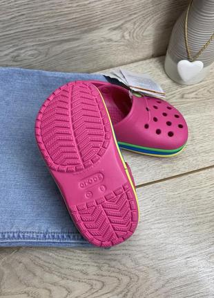 Дитячі шлепи, крокси kids crocs crocband rainbow band clog 204205-6np2 фото