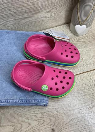 Дитячі шлепи, крокси kids crocs crocband rainbow band clog 204205-6np3 фото