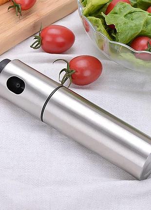 Пляшечка зі спреєм для харчових рідин (олія, оцет) неіржавка сталь 135 мл