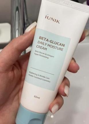 Зволожувальний крем для обличчя iunik beta-glucan daily moisture cream 60мл