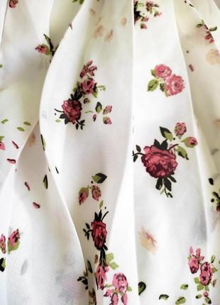 Женская белая юбка цветочный принт миди cropp s-m размер3 фото