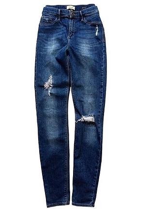 Рвані джинси скіні з високою посадкою завужені river island plus molly skinny jeans, xxl