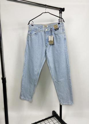 Pull&bear standard blue mom jeans голубі чоловічі джинси4 фото