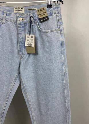 Pull&bear standard blue mom jeans голубі чоловічі джинси7 фото