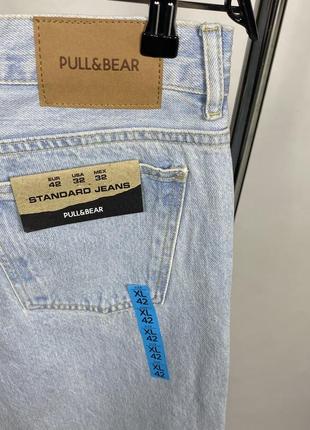 Pull&bear standard blue mom jeans голубі чоловічі джинси10 фото