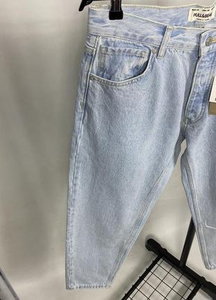 Pull&bear standard blue mom jeans голубі чоловічі джинси8 фото