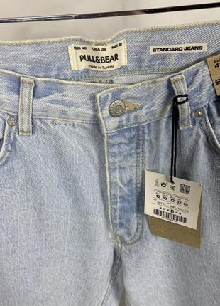 Pull&bear standard blue mom jeans голубі чоловічі джинси9 фото