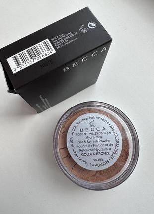 Бронзуюча пудра becca hydra-mist set & refresh powder golden bronze 10 г3 фото