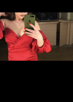 Вечірня червона сукня максі6 фото
