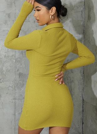 Базовое платье рубчик с пуговицами красивого горчичного цвета  💣2 фото