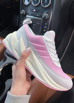 Стильные концептуальные кроссовки adidas в розовом цвете (весна-лето-осень)😍