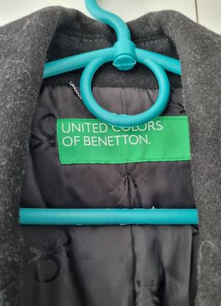 Пальто united collors of benetton, шерстяное пальто, весеннее пальто, пиджак шерсть,3 фото