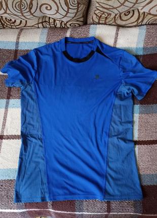 Синяя спортивная футболка1 фото