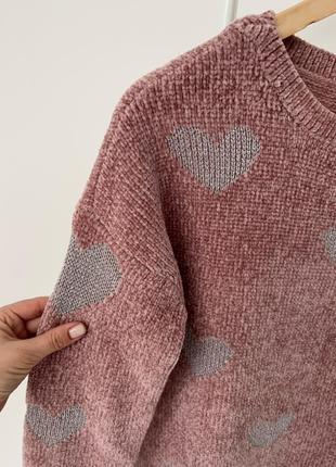 Велюровий светр в сердечки yessica2 фото