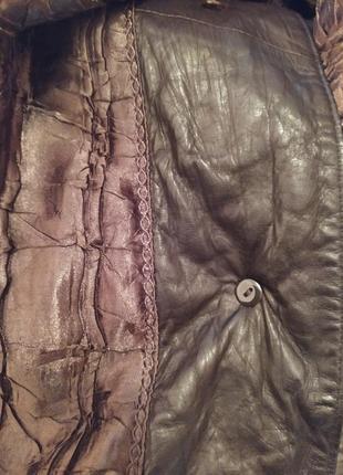 Куртка кожанка удиненная пальто кожа с мехом норки4 фото