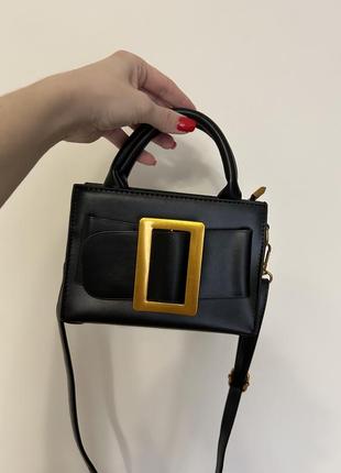 Чорна міні сумка через плече сумочка