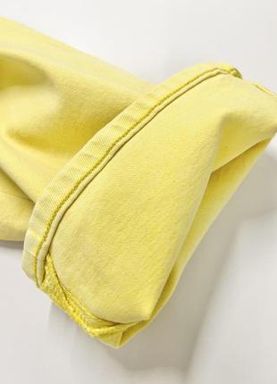 💙💛 желтые лимонные качественные  хлопковые прямые джинсы jjxx6 фото