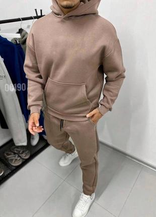 Чоловічий коричневий спортивний костюм костюм з худі спортивний костюм на літо для хлопця відмінної якості