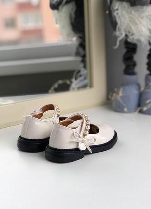 Детские туфли для девочек 26 размер бежевые clibee3 фото