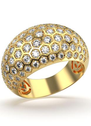 Золоте кільце з діамантами 2,00 карат. жовте золото