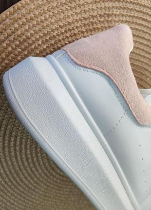 Білі кросівки кеди мокасини сліпони кріпери макквіни в стилі mcqueen6 фото