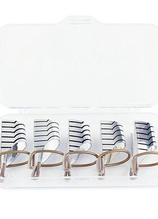 Форми багаторазові для нарощування нігтів molekula срібло 5 шт