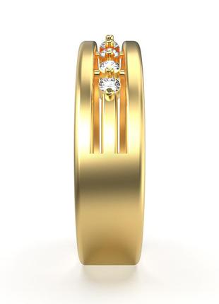 Золотое кольцо с бриллиантами 0,17 карат. желтое золото3 фото
