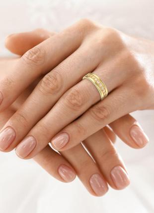 Золотое кольцо с бриллиантами 0,17 карат. желтое золото6 фото