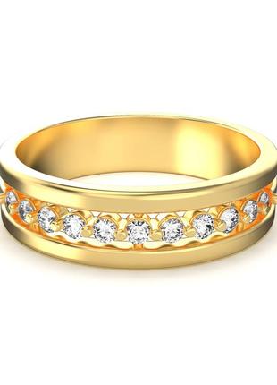 Золотое кольцо с бриллиантами 0,17 карат. желтое золото2 фото