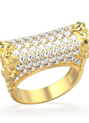 Золотое кольцо с бриллиантами 2,65 карат. желтое золото
