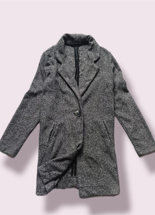 Стильный удлинённый жакет пиджак кардиган текстиль ткань барашек  next